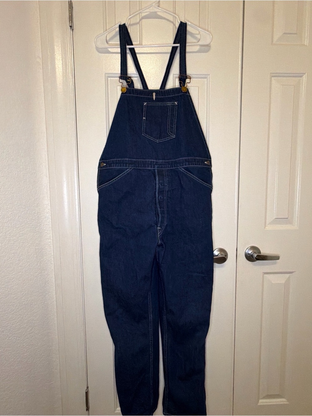 Levi's Vintage Clothing Navy Blue button fly Denim Overalls